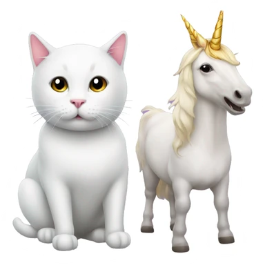 Cat and unicorn together  sticker