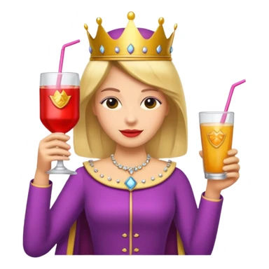 queen with drink sticker