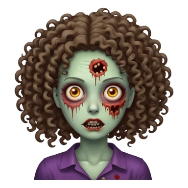 uma mulher zumbi de cabelo cacheado sticker