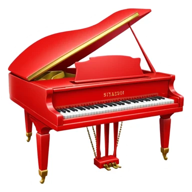 tiny red grand piano for emoji sticker