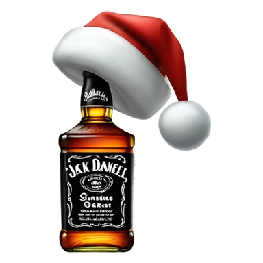 Jack Daniel’s bottle with Santa hat on it  sticker