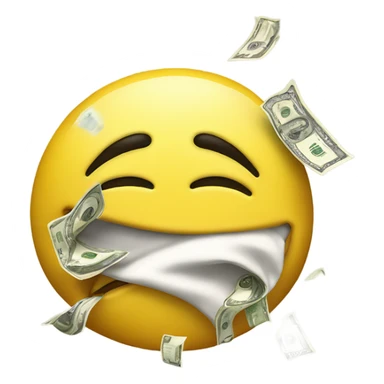 ￼￼yellow smile face that is sneezing coughing money sticker