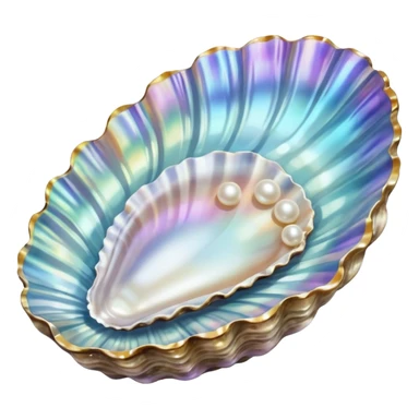 Iridescent oyster Shell with pearl sticker