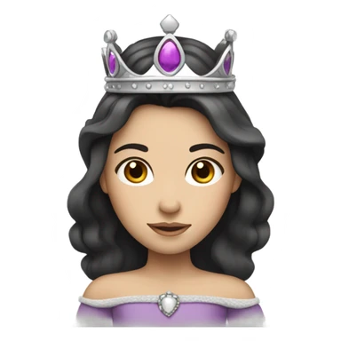 Princess- Fair skin- Long dark hair- crown sticker