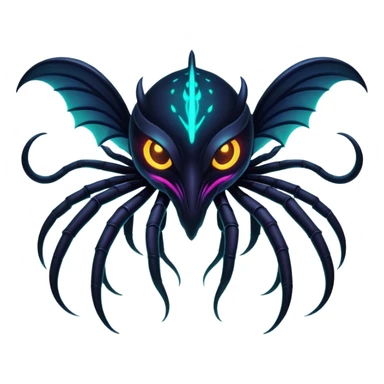 Black Dark Tropical Exotic Nocturnal Neon-glowing Abyssal Nightly Abyss-Fakémon-Creature sticker