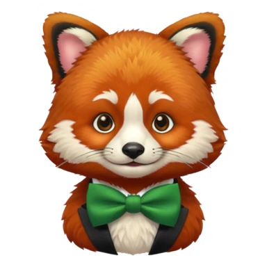 red panda with green bow tie sticker