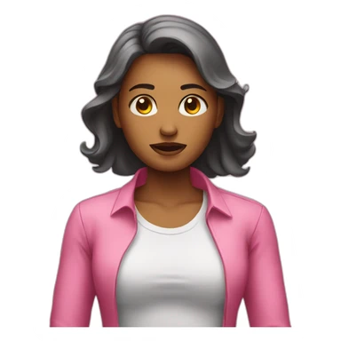 woman in pain dressed in pink shirt sticker