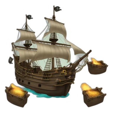A pirate galleons sinking sticker