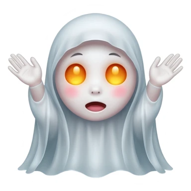 Okay those are wonderful, now make the ghost cover his eyes with cute little hands. Make sure the blush and the cuteness is retained sticker