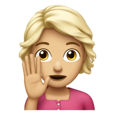 Create an emoji of a woman European  under 30 years old with a hand Make it look like she is upset waving. sticker