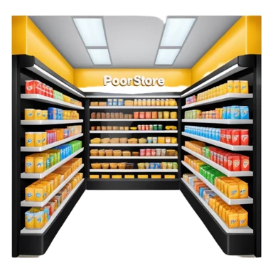 Convenience store named poor store and more sticker