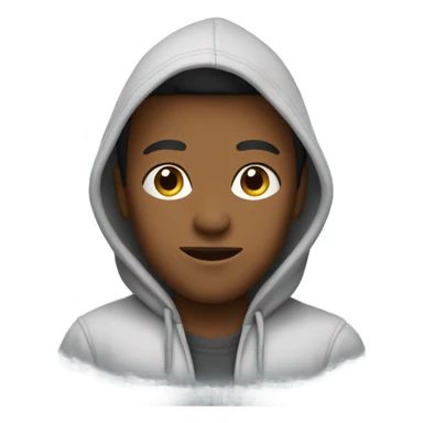 Beau wearing a hoodie sticker