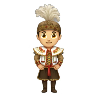 male in traditional Romanian costumes sticker