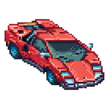красная Lamborghini Countach, no background sticker