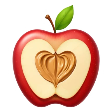 sliced apple with peanutbutter sticker
