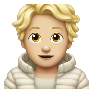 blonde babyboy wearing mittens sticker
