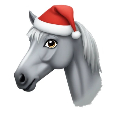Grey horse with Santa hat sticker