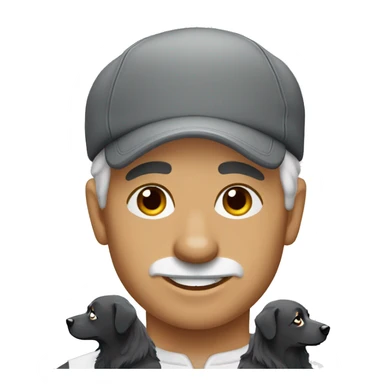 Bald man with Merle Australian shepherd dog sticker