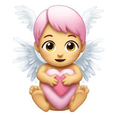 Baby ping heart with wings sticker