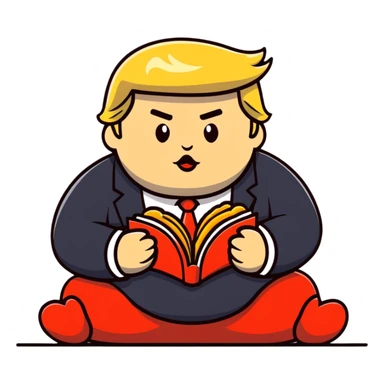 Chubby Donald trump sitting on the ground eating McDonald’s  sticker