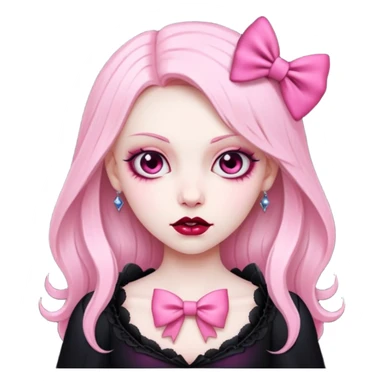 Create vampire with a pink bow on its head sticker