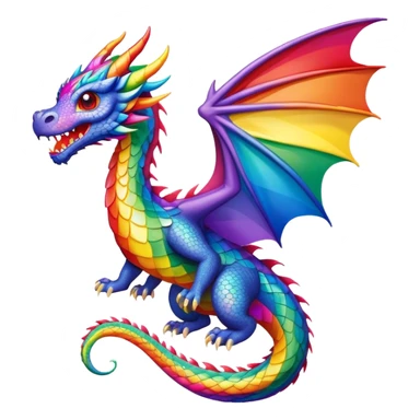 Gay flying dragon with rainbow sticker