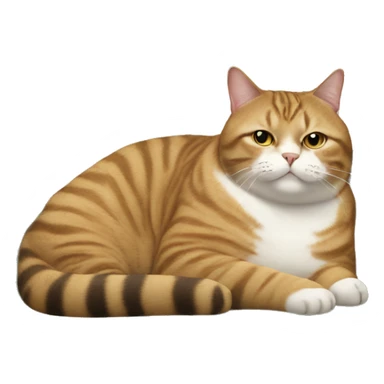 Fat tabby cat lounging in the couch  sticker