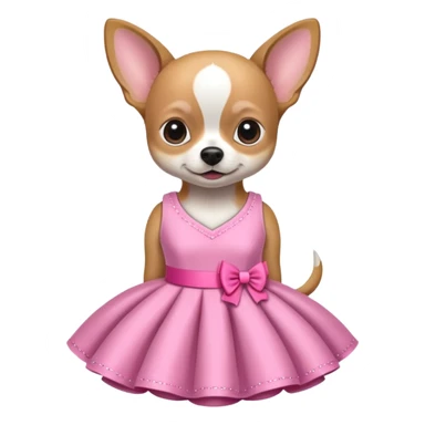 Chihuahua branco usando vestido rosa sticker