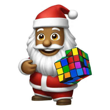 Santa claus playing Rubik cube sticker