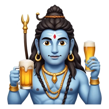 Shiva drinking a beer sticker