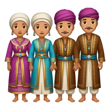 group of ancient turkish men and women sticker