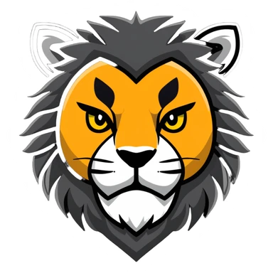 fierce lion face sticker