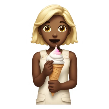 girl is indignant in her hands with ice cream sticker