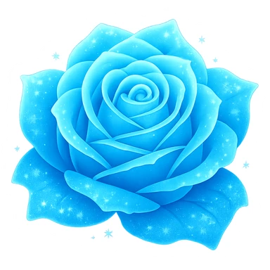 Make the frozen rose glow in the style of emoji, preserving the emoji look and feel, with no background. sticker