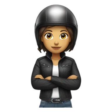 Girl with motorcycle helmet sticker