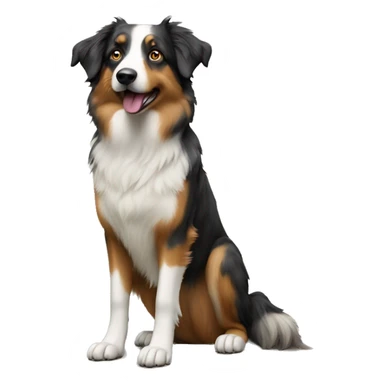 Aussie Shepherd standing on a frog sticker