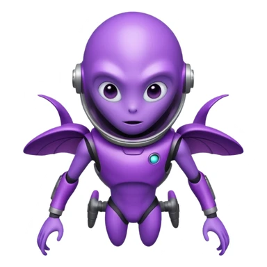Purple alien floating with jetpack sticker