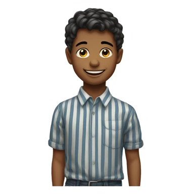 smiling boy in striped shirt sticker