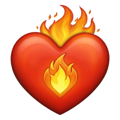Black fire heart  sticker