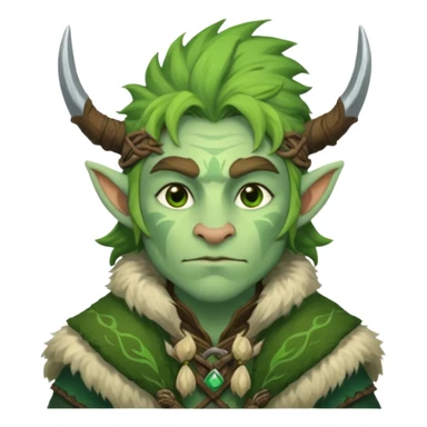green firbolg character sticker