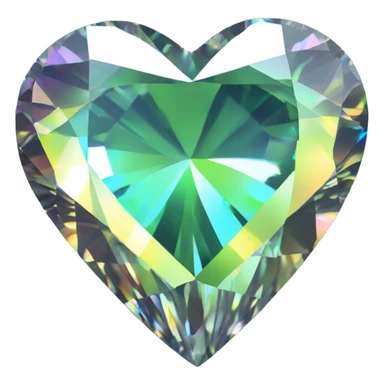 Heart shaped 56-carat iridescent diamond sticker