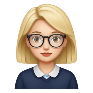 big spects with girl sticker