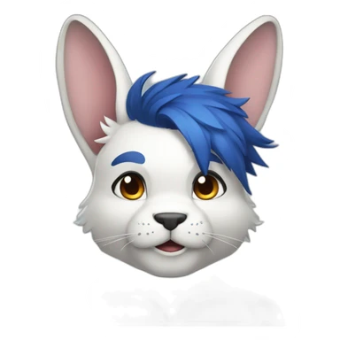 Muscular Anthro white rabbit with dark blue hair sticker