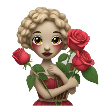 Puppet with roses sticker