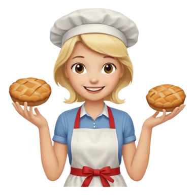 Blonde girl baking sticker