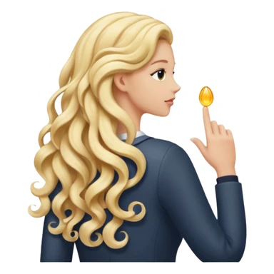 back view of a hand stroking long blonde curls sticker