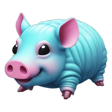 Vaporwave cyan gradient pig armadillo cow centipede insect sticker