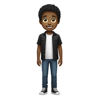 smiling boy in black shirt sticker