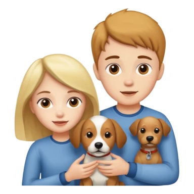 Girl and boy with a dog sticker