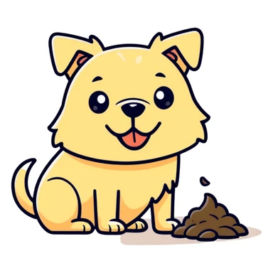 Dog eating poop sticker